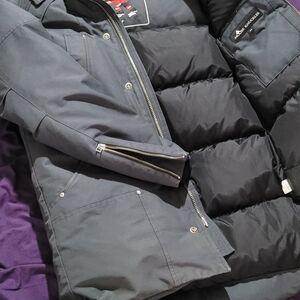 Moose Knuckles Charcoal and Black Puffer Jacket